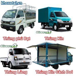 Các loại thùng xe tải thaco