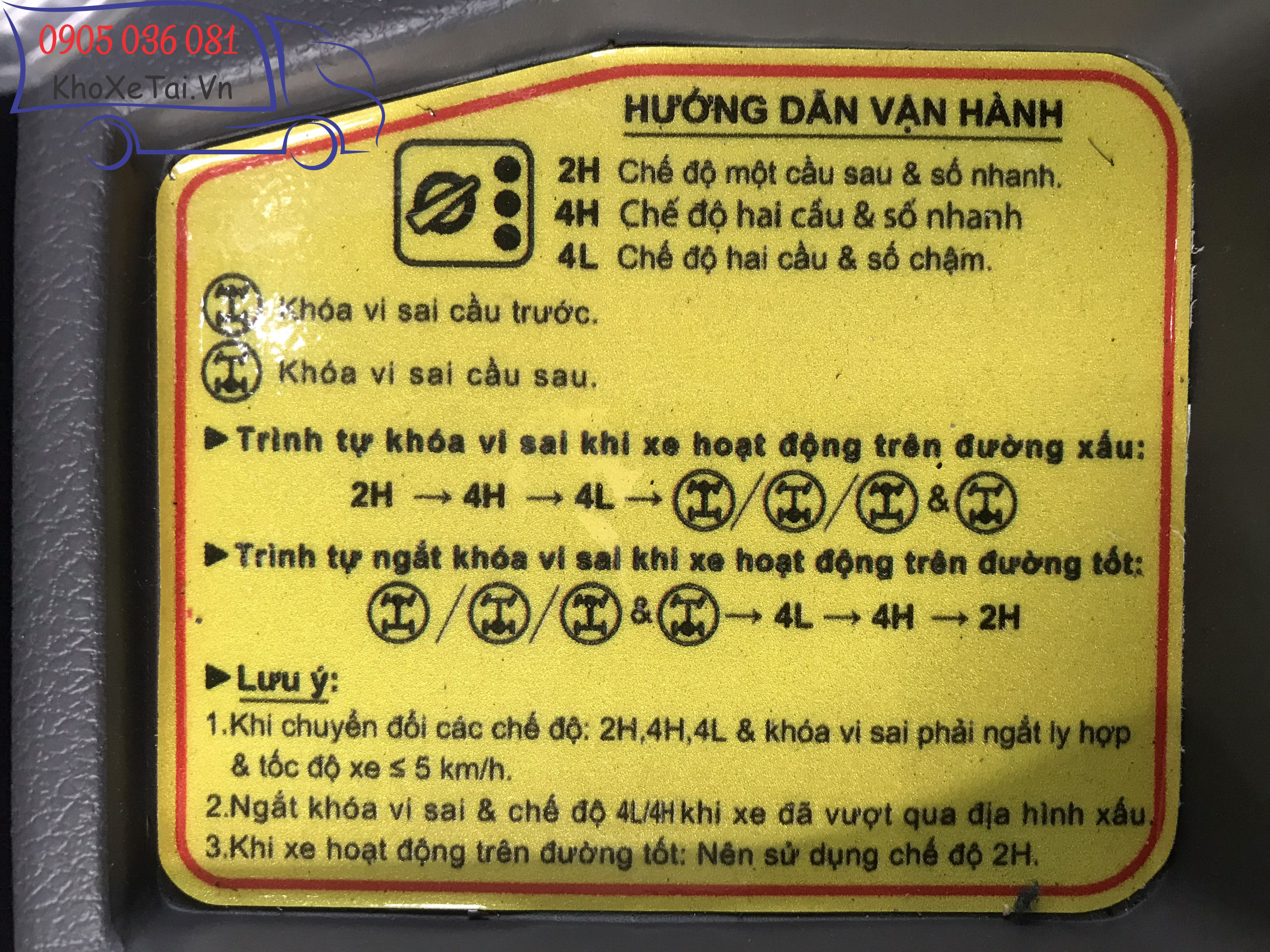 hướng dẫn sử dụng cầu xe và gài vi sai
