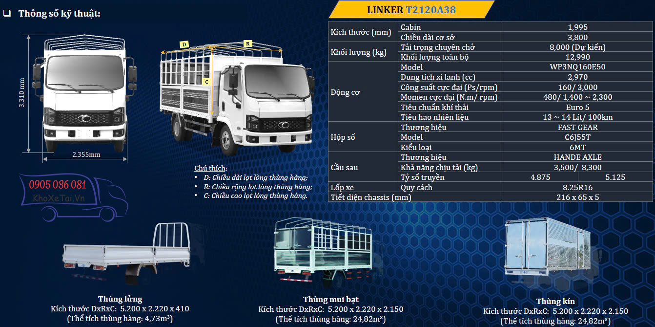 T2120A38 tải 8 tấn